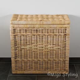 Wasmand - Duo - Naturel - 2 vakken - 67x35xH65 - Riet - Rotan - Rechthoek — thumbnail 4