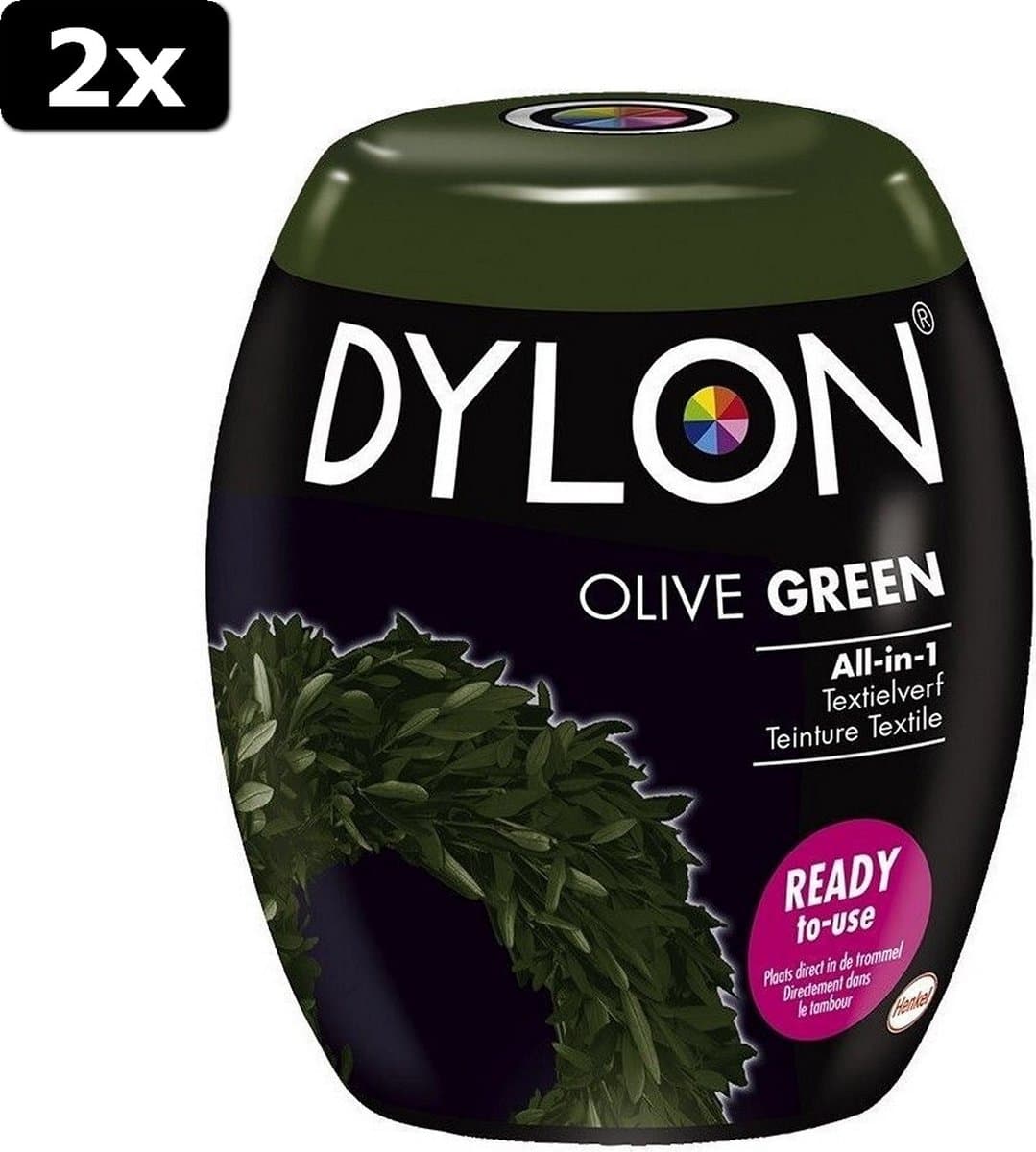 2x Dylon Machinewas Textielverf Olive Gree 350 gr — afbeelding 1