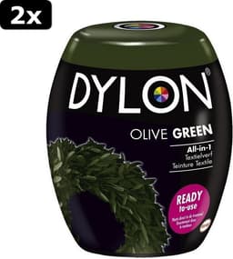 2x Dylon Machinewas Textielverf Olive Gree 350 gr — thumbnail 1