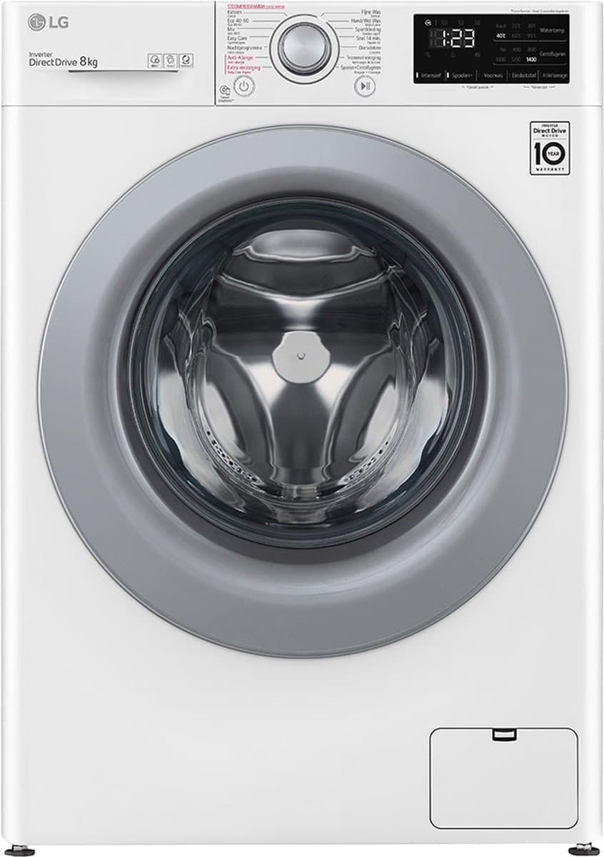 LG F4WV308S4B wasmachine Voorlader 8 kg 1400 RPM Wit — afbeelding 1