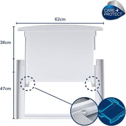 Universele Stapelset met Schuifplateau en Verwijderbare Schuifplank - Wasmachines 47-62 cm Diepte - Hoover Care+Protect Wasmachine rek — thumbnail 2