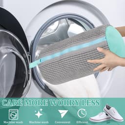 Waszak - Wasnet Voor Schoenen - Waszak Voor Schoenen - Schoenen Waszak - 39 x 19 Cm - Netje Anti-Vervorming - Delicaat Wasgoed - Schoen Wassen - Schoenenwaszak - Wasgoed - Wasmachine - Schoenen / Sneakers - Met Rits En Hangende Ring - Herbruikbaar — thumbnail 3
