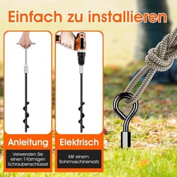 Grondankers om in te draaien set van 4 - Heavy duty trampoline voor tenten en schommelframe - Luifels camping - Bestand tegen sterke wind en roestvrij — thumbnail 3