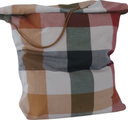 Bluvardi katoenen waszakken set van 2 stuks - XXL -oranje- ruit multi — thumbnail 4