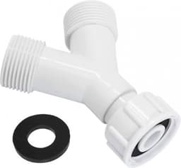 Y stuk kraan splitter - 3/4" - wasmachinekraan splitter - y stuk aanvoer kraan - waterverdeler 2 weg - pp - afvoer en aanvoer kraan splitte — thumbnail 1