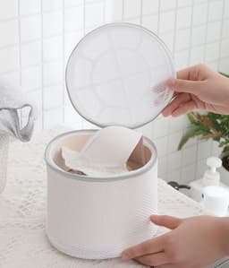 Waszakken - 5-pack waszakken met rits - Mesh waszakken voor wasmachines - Fijne mesh en grote mesh herbruikbare waszakken - voor delicate shirts, sokken, ondergoed, bh's, lingerie, babykleding - 70g fijnmazig - grijs — thumbnail 3