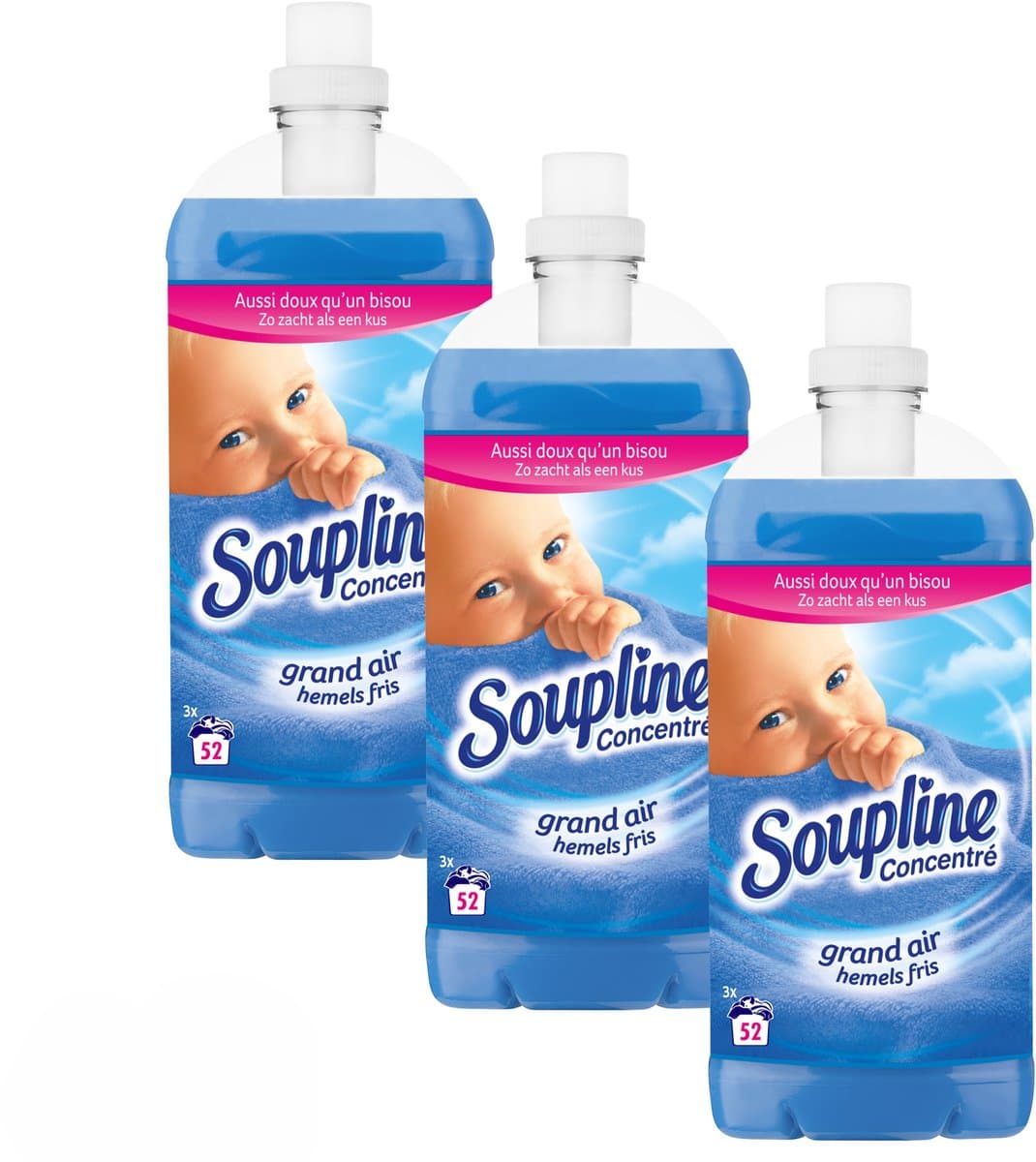 Soupline Hemels Fris Geconcentreerde Wasverzachter 3 x 52 wasbeurten - Voordeelverpakking — afbeelding 1