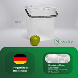 Novaliv 3x wasmiddeldoos met deksel 7 liter transparant en maatschep 23,5 x 18 x 26,5 cm waspoeder opbergdoos met handvat wasmiddel opbergbakje wasmiddel wasmiddelbakje waspoederbakje — thumbnail 4