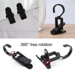 20 stuks antislip draagbare clips - 360° draaibare clips - clip voor reishoed,sjaal, sokken (zwart) — thumbnail 3