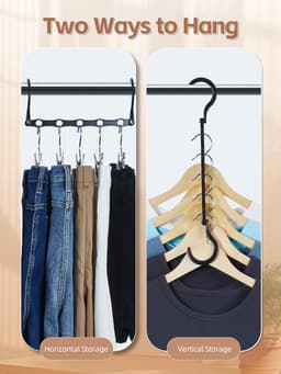 10 Pak hanger- ruimtebesparend - gemaakt van stevig plastic voor het ophangen van zware kledingstukken. — thumbnail 2