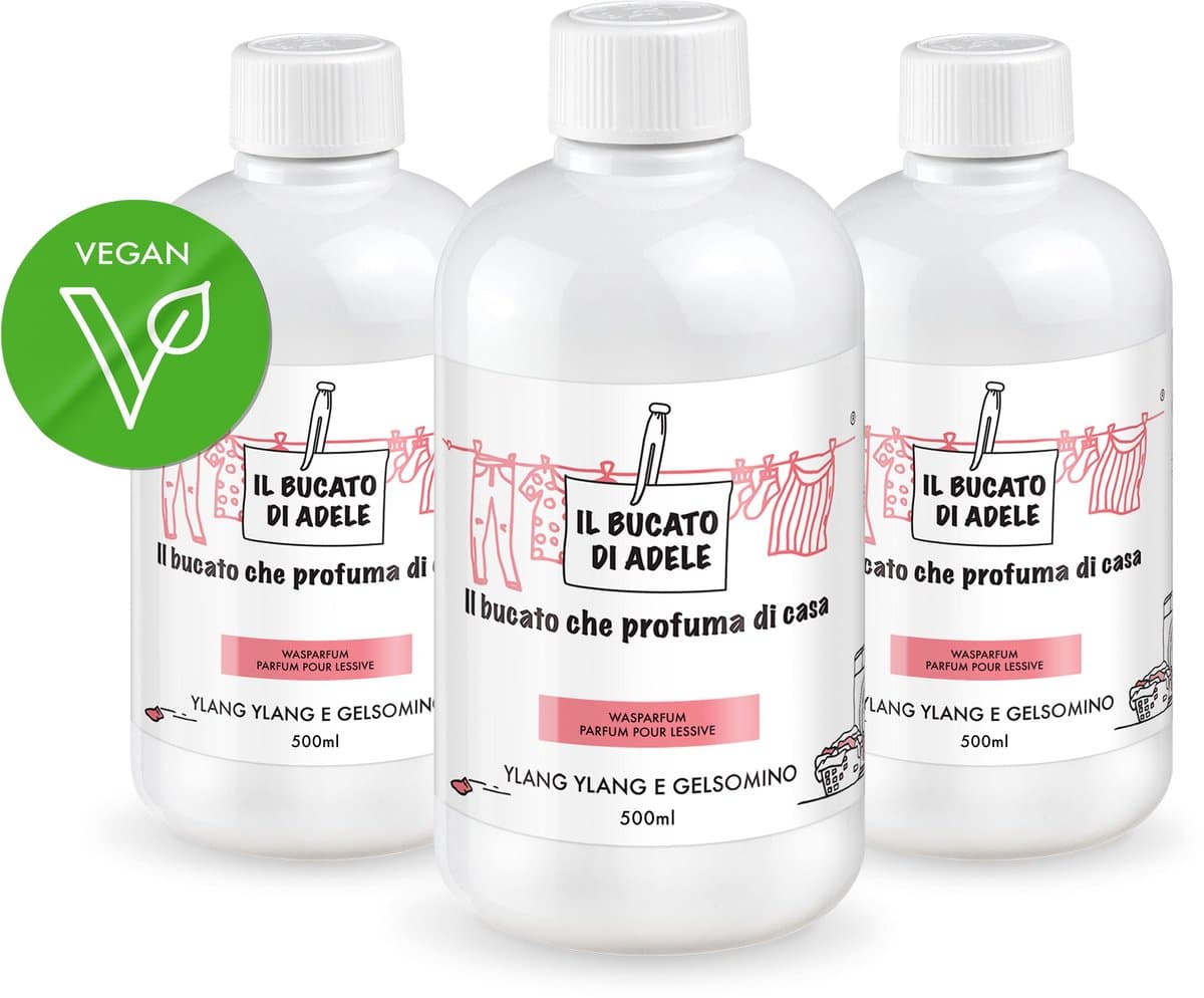 Il Bucato di Adele Wasparfum - Italiaanse Was Parfum - Ylang Ylang & Jasmijn 3x 500ml — afbeelding 1