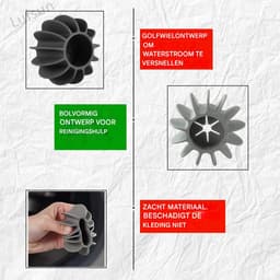 6-stuks wasbal - Schrobbal - Verwijderaar van dierenhaar -- Herbruikbaar - Wasmachinebal - Diepe reiniging en klitvrij voor kleding - Wasmachine- en drogerbal - Grijs — thumbnail 5