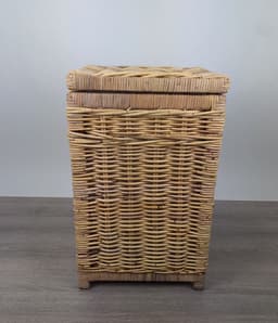 MigoStyling - Wasmand - Vierkant - Met deksel - 40x40x65 - Riet - Rotan - Naturel — thumbnail 2