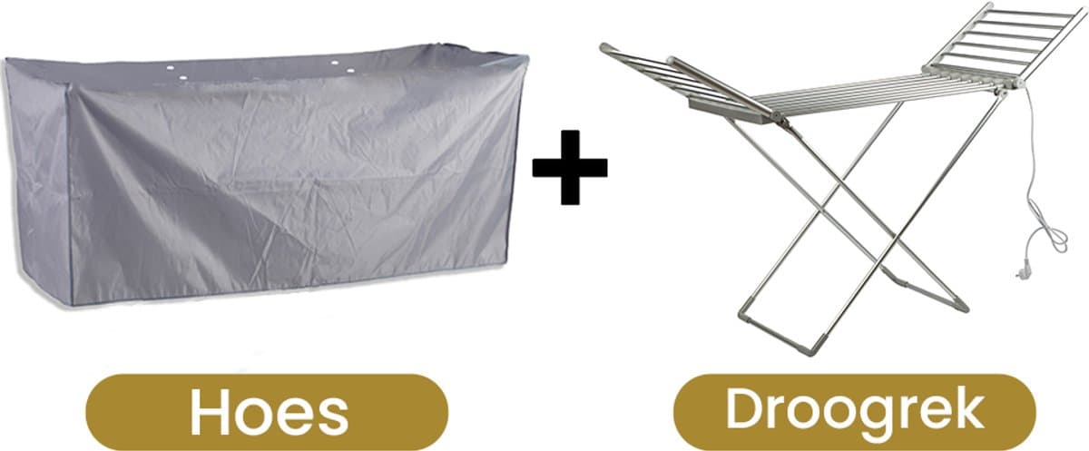 Alora Verwarmd Droogrek + Hoes - Wasrek - Inklapbaar - Verwarming - Energiezuinig - 20 stangen - Grijs — afbeelding 1