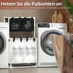 Wasmand 4 vakken - Dubbellaags wassorteerder - 210 l — thumbnail 3