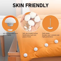 SnelShoppen - Duvet Cover Clips - Mushrooms Rond - Non-slip Bed Clips - Quilt Fixing Clips - 4 Stuks Wit - Voor Duvet Bevestiging en Decoratie — thumbnail 5