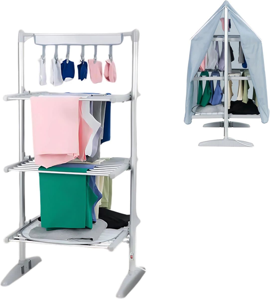 DreamGoods Elektrisch Droogrek PRO - Instelbare Temperaturen & Timer - Duurzaam Drogen - Verwarmd Droogrek - Elektrische Droogrek - Elektrisch Wasrek - Electrisch - Inklapbaar - Droogrek met Verwarming - Elektrische Droogrek Energiezuinig — afbeelding 1