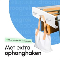 Bodo® In- en uitklapbaar droogrek met Ophanghaken - Wit - 4m Drooglengte — thumbnail 5