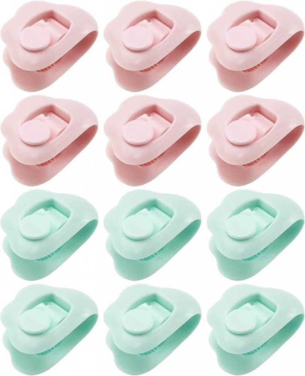 12 Stuks - Klemmen - Dekbed Knijpers - Roze&blauw - Dekbed Klemmen - voor dekens, dekbedden, bedlaken-bevestigingselementen, dekbed, knoopclips - kunststof - 48*48*30mm — afbeelding 1