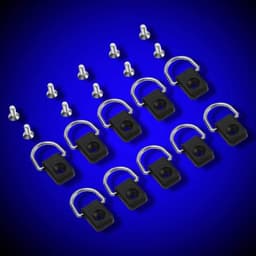 10 stuks zwarte ringen voor vissen - licht kanoën kajak vis D-ring - met M6-schroeven - voor Bungee Boot accessoires — thumbnail 2
