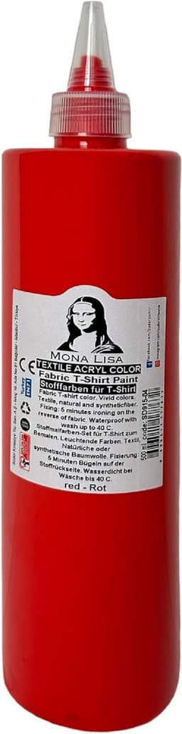 Südor Textielverf 500 ml, rood.Wasbestendige textielverf voor lichte stoffen. Wasmachinebestendig, wasbestendig. Fixatie door strijken — thumbnail 1