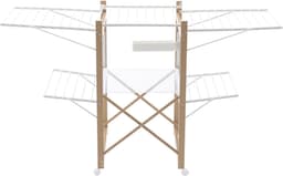 Ruimtebesparend Droogrek 30 m - Vleugelwasrek voor Kleding, Handdoeken en Wasgoed - Wit Metalen Drooglijn — thumbnail 3