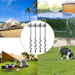 Grondanker-trampoline Grondanker-trampolineset 30 cm 4-delig Heavy Duty tentharingen Herbruikbaar voor campingtenten Trampolines Schuren Schommelsets Beveiliging van dieren — thumbnail 2