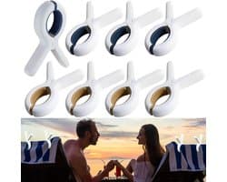 8 stuks strandlakenclip - grote strandlakenclip - wasknijper - kunststof - winddichte en stevige clip - dekbed drogen winddicht wasgoed kledingdeken hangende zwembadstoel buiten binnen - opening 7,5 cm