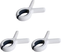 Klemmen 3 stuks - Wasknijpers - 3 stuks - Wit en blauw 100% kunststof en dus roestvrij | Laten geen afdrukken achter — thumbnail 1