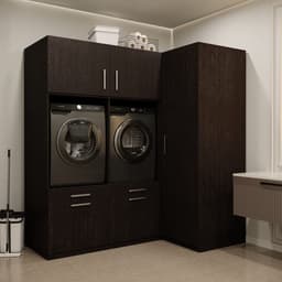Wasophoogte® Wasmachine Kast Bern - Wasmachine verhoger - Wasmachine ombouw - 700(D)*2030(B)*2110(H) mm - Zwart — thumbnail 2