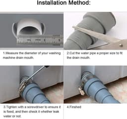 Universele Afvoerslang Wasmachine met Slangklem en Anti-Geur Stop – 1,5 Meter Verlenglengte — thumbnail 2