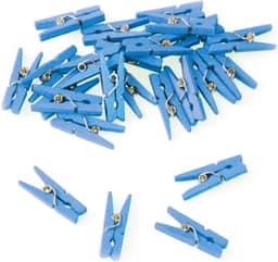 24 Houten Knijpers Blauw - Ideaal voor Knutselen en Decoratie — thumbnail 1