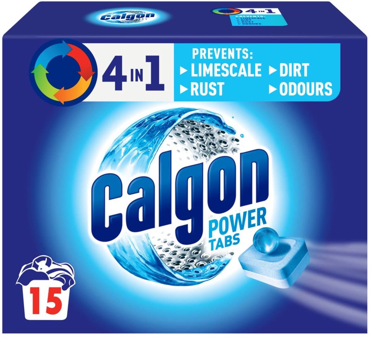 Calgon - Wasmachinereiniger - Powerball Tabs - 3 in 1 - 15 Wasbeurten - 195g — afbeelding 1