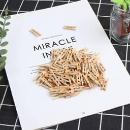 Klemmetjes - 100 stuks - 2,5*0,3 cm - Houten klemmetjes - Memoklemmen - Opbergklemmen - Fotoklemmen - Wasknijpers - Knutselklemmen - Studieklemmen - Kantoorklemmen - Materiaalklemmen - Geschikt voor huisdecoratie en het ophangen van foto's — thumbnail 2