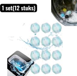 12 stuks - Wasbollen - Anti-Kluwen Pluisbal Wasballen - Nylon Wasmachine Ballen voor Hondenhaar, Pluisjes en Diepere Reiniging - Herbruikbare Drogerballen Alternatief - Groen — thumbnail 1