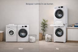 Nedis Stapelkit - Tussenstuk wasmachine en droger - Uitschuifbaar Plank - Wit — thumbnail 4