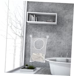 Wasmand Hangend - 2 Stuks - Wassorteerder - Deurzak - Polyester - Hangende Opvouwbare Waszak - Geschikt voor badkamers, campings en hotels - 73.5*48.5 cm - Wit — thumbnail 4