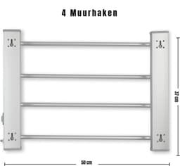 AMA® Elektrisch Droogrek - Droogrek - Verwarmd Droogrek - ‎54x40x11cm - Grijs — thumbnail 5