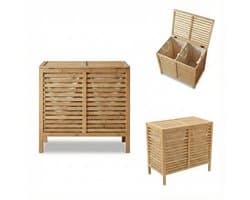 Dubbele wasmand, bamboe MOA, 90 l