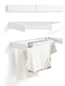 Wanddroogrek - Inklapbaar - Wasrek Hangend - Droogrek Muur - Wasrek Uitschuifbaar - Roestbestendig - Voor binnen en buiten - extra strak design - 80 cm — thumbnail 1