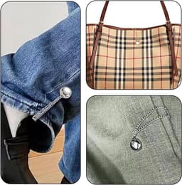 6 Stuks - Broekclip - Broekklem - Vest ketting - Magnetische Broek & T-Shirt Kleding Clip - Kleding Gesp - Broekpijp Verkorter - Bevestigingsclip voor broekspijp - Wasknijpers - Antislip Vaste Gesp - Roségoud, zilver en pistoolzwart — thumbnail 3