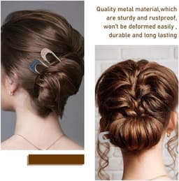 6x Metalen U-Vormige Haarspelden voor Chignon en Kapsels - Sterke Vorkstokken — thumbnail 5