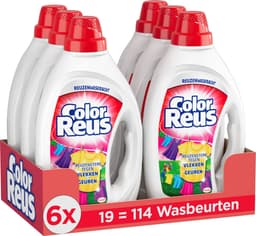 Color Reus Gel - Vloeibaar Wasmiddel - Gekleurde Was - 6 x 19 Wasbeurten - Voordeelverpakking — thumbnail 1