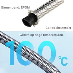 longziming -Flexibele Roestvrijstalen Buis - G 1/2 BSP Aansluiting - Hoogtemperatuurbestendig Drukvas - 1 Stuk - Badkamer Wastafel - messingkleur — thumbnail 4