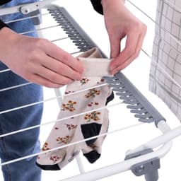 KADAX groot droogrek met 18m droogoppervlak, opvouwbare wasdroger met vleugels, stabiel wasdroogrek met vleugels voor binnen buiten, droogtrommel (wit) — thumbnail 2