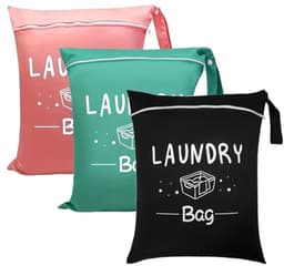 Ultiluxe® Waszakken XL - 3 stuks - Waszak voor wasgoed - Grote wasnetjes met rits - Reis waszakjes - 45 x 55 cm - Wastas groot - Wasnetten met handvaten - Waszakje lingerie - Wasnet wasmachine - Kwetsbare kleding - Laundry bag - Zwart, groen, roze — thumbnail 1