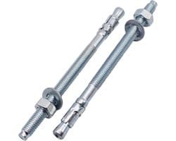 Wigankers - Keilankers metalen pluggen - Beton bevestigen - Verzinkt staal - M8 x 120 mm - Zilverkleurig