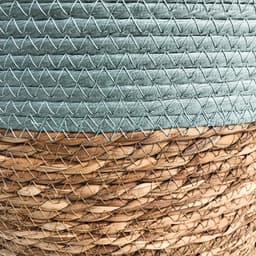 Lavandoux - Wasmand - Zeegras - Naturel en Blauw - M: Ø40 x H47 cm — thumbnail 3