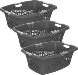Rotho Flowers wasmand - set van 3 - 50 ltr - antraciet — thumbnail 1