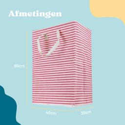 Trendyblend® Wasmand Katoen & Opbergmand – Wasmand Opvouwbaar – Wasbox 72 L – Wasmand Staand - Waszak — thumbnail 2